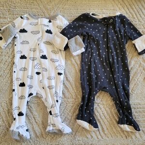 🔴4/$20🔴 Cloud Island Baby 0-3 Month Zip-Up Pajamas 2 piece